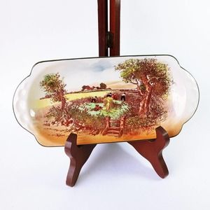 Royal Doulton Rustic England Trinket Serving Plate Countryside Wheat Field (su1)